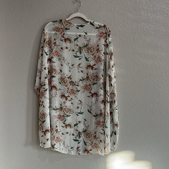 Emory Park Women’s Kimono Floral print Cream Size Large - Picture 8 of 8